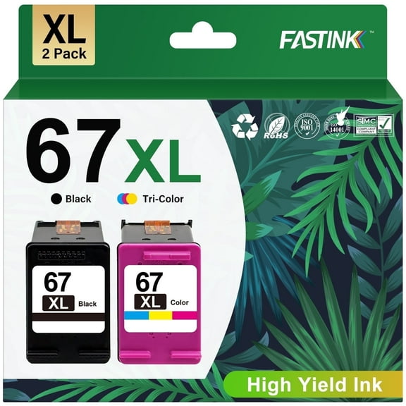 67XL Ink Cartridges Compatible for HP 67 Ink Cartridges for HP Ink 67 for DeskJet 2752e 2855e 6055e