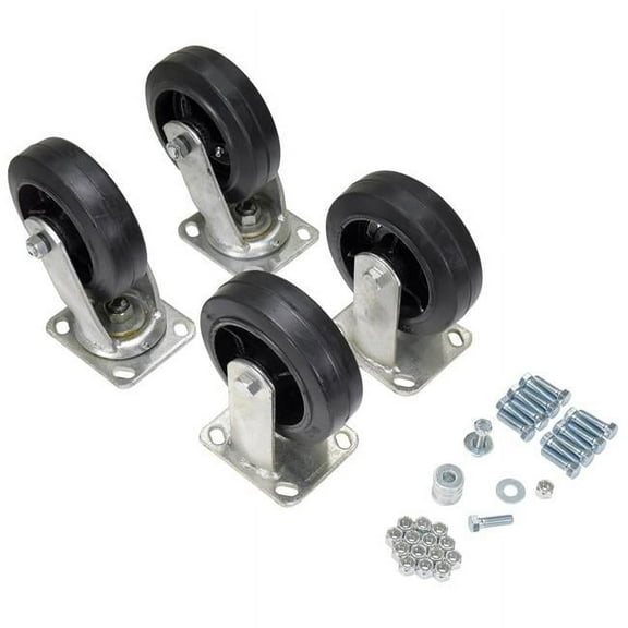 Vestil Manufacturing D-CK4-MR6-2 6 x 2 in. Mold-On-rubber Caster Kit - 2400 lbs Capacity