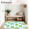thumbnail image 3 of ODIKA 3'x5' Machine Washable Non-Slip Area Rug, Frog and Alligator Friends with Playful Splash Motif Interlocking Waves High Traffic Rug with Pad, Green, 720559, 3 of 8