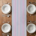 thumbnail image 6 of Colorful Striped Table Runner - 48 Inch Long, Kitchen Dining Table Runner Dresser Scarves, Pink Blue Yellow Abstract Vertical Lines Farmhouse Decor for Coffee Tables Wedding Party Banquet, 6 of 8