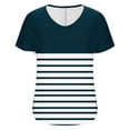 thumbnail image 6 of fatyb Womens Summer Tops V Neck Casual T Shirts Printed Short Sleeve Side Ruched Summer Blouses for Women, 6 of 6
