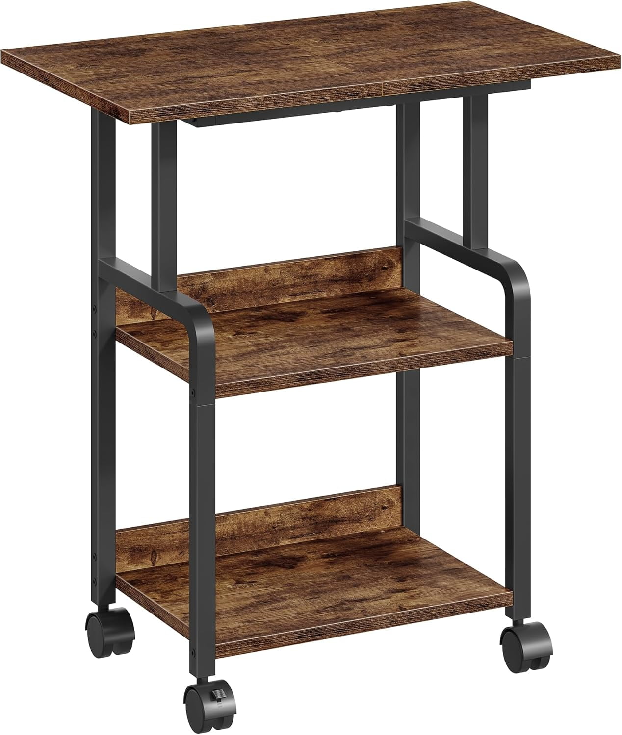 3-Tier Printer Stand With Wheels - 23.6" Mobile Printer Cart For Home Office Storage