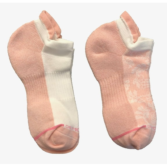 Dr. Motion Womens Socks, No Show, Compression, Pink Lace Design, Shoe Size: 4 - 10