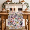 thumbnail image 2 of Table Runner 72 Inches Long for Kitchen Dining, Spring Botanical Dresser Scarf Farmhouse, Dining Table Decorations for Wedding/Parties, Watercolor Floral Flowers Country Vintage 14 x 72 In, 2 of 8