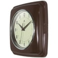 thumbnail image 3 of Infinity Instruments Square Retro Wall Clock, Mahogany, 9.25", 3 of 7