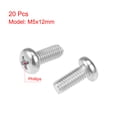 thumbnail image 2 of Unique Bargains M5x12mm Machine Screws Pan Phillips Cross Head Screw Bolts 20Pcs, 2 of 3