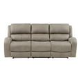thumbnail image 2 of Patsy 85 Inch Manual Double Recliner Sofa, Brown Tufted Back Microfiber, 2 of 6