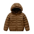 thumbnail image 6 of BXJX Boys Hooded Puffer Jackets, Long Sleeve Full Zip Warm Fall Winter Outerwear with Pockets Coffee Size 9-10 T, 6 of 6