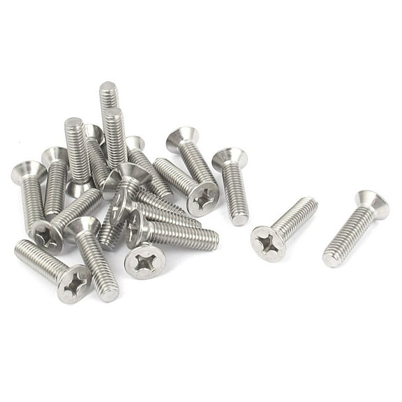 Unique Bargains M6 x 25mm Metric  Flat Head Countersunk Bolts Machine Screws 20pcs