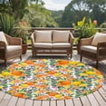 thumbnail image 5 of Orange Lemons Round Area Rug 5ft, Summer Botanical Pastoral Elegant Washable Non-Slip Circle Rugs for Bedroom Living Room Kitchen, Soft Low Pile Carpet for Dining Room Playroom Nursery, 5 of 9