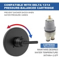thumbnail image 2 of HWZWT Delta Series Single Function Black Shower Valve Trim Kit BL Faucet, 2 of 5