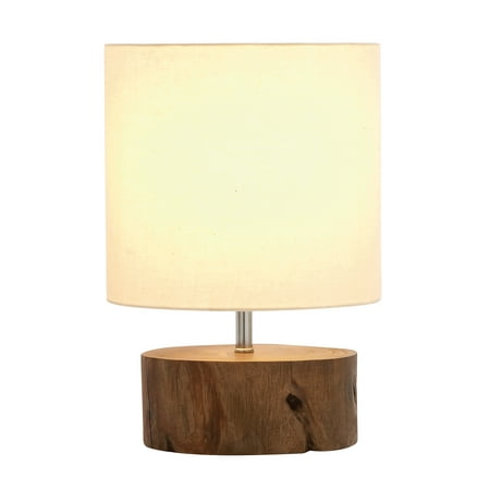 Decmode Natural 14 Inch Iron And Gany Wood Log Table Lamp With Decmode Natural 14 Inch Iron And Gany Wood Log Table Lamp With Linen Shade