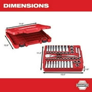Milwaukee Tool 47pc 1/2 Drive Metric and SAE Ratchet and Socket Set with FOUR FLAT Sides