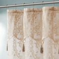 thumbnail image 3 of WARM HOME DESIGNS Extra Long Linen Lace Shower Curtain 72 W x 96 L L Inches with Attached Valance & Tassels. LA Linen 96, 3 of 5