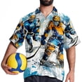 thumbnail image 4 of Ice Hockey Men's Hawaiian Shirt, Button Down Poplin Short Sleeve Casual Summer Beach Printed Unisex Shirts, 4 of 6