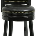 thumbnail image 3 of Nailhead Trim Round Leatherette Counter Stool with Flared Legs Black - Saltoro Sherpi, 3 of 4