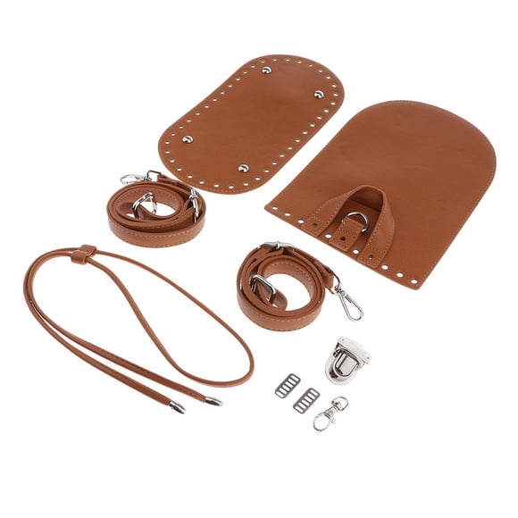 Base de inserción de piel sintética con funda para accesorios para confección y fabricación. marrón1