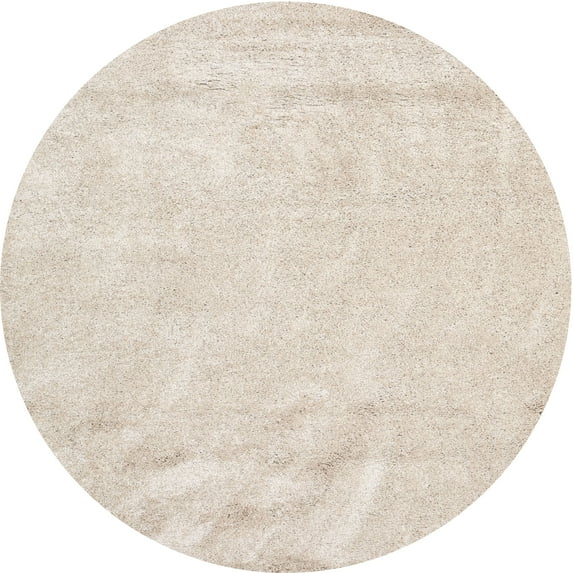 Ahgly Company Machine Washable Indoor Round Contemporary Tan Brown Area Rugs, 4' Round