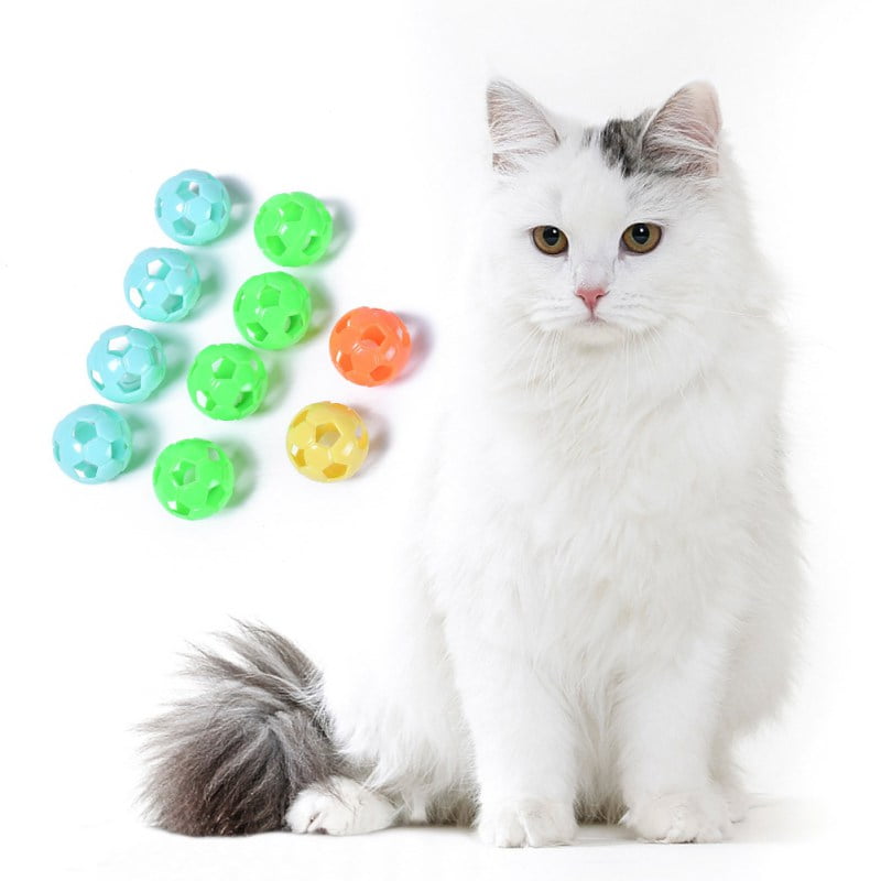 10pc/Set Plastic Pet Cat Toy Small Bell Diameter 3.5cm Training Ball