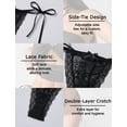 thumbnail image 3 of Aivtalk Womens Lace Panties Side Tie Ladies Adjustable G-String Underwear See Through Panties Low Rise Wild Panty with Bow L, 3 of 5