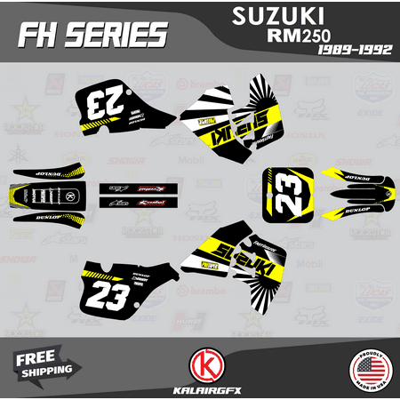 Kalair GFX Graphics Kit for Suzuki RM250 (1989-1992) Fh Series Kalair GFX Graphics Kit for Suzuki RM250 (1989-1992) Fh Series