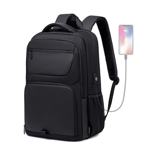 Mochila portátil de viaje BIAX de 35 L para hombre con puerto USB de 15,6 pulgadas