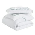 thumbnail image 3 of Superior Chain Links Embroidered Cotton Duvet Cover Set, Full/Queen, White/Silver, 3 of 11
