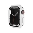 thumbnail image 1 of wonima44 Hard Matte Case for Apple Watch Series 7 8 9 41mm Tempered Glass Screen Protector Case, Full Coverage Shockproof Bumper Iwatch Cover (White, 41mm), 1 of 1