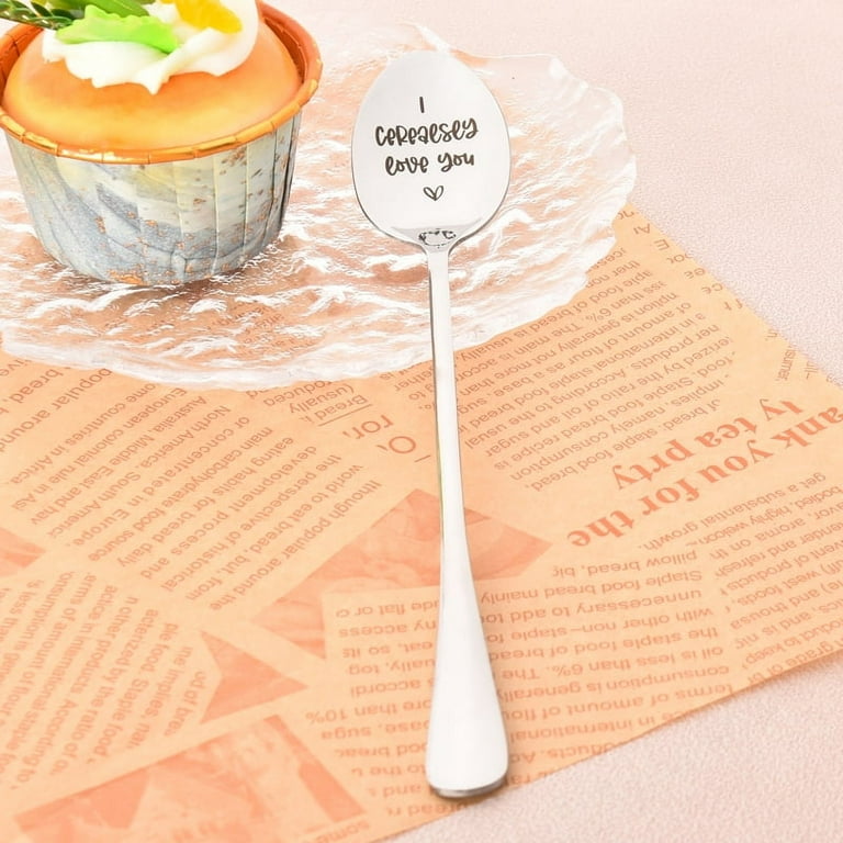 I Love You Spoon Gift For Husband - Engraved Tea/Coffee Spoon, 19.8cm, Stainless Steel