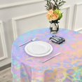 thumbnail image 6 of SKYSONIC 60" Leopard Glitter Round Table Cloth Rainbow Animal Skin Polyester Tablecloth Washable Tablecover for Party Dinner Home Decor, 6 of 7