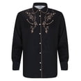 thumbnail image 2 of Western Cowboy Dress Shirts for Men Carnival Long Sleeve Button Down Lapel Top Casual Stylish Comfortable Mens Shirt Brown L, 2 of 4