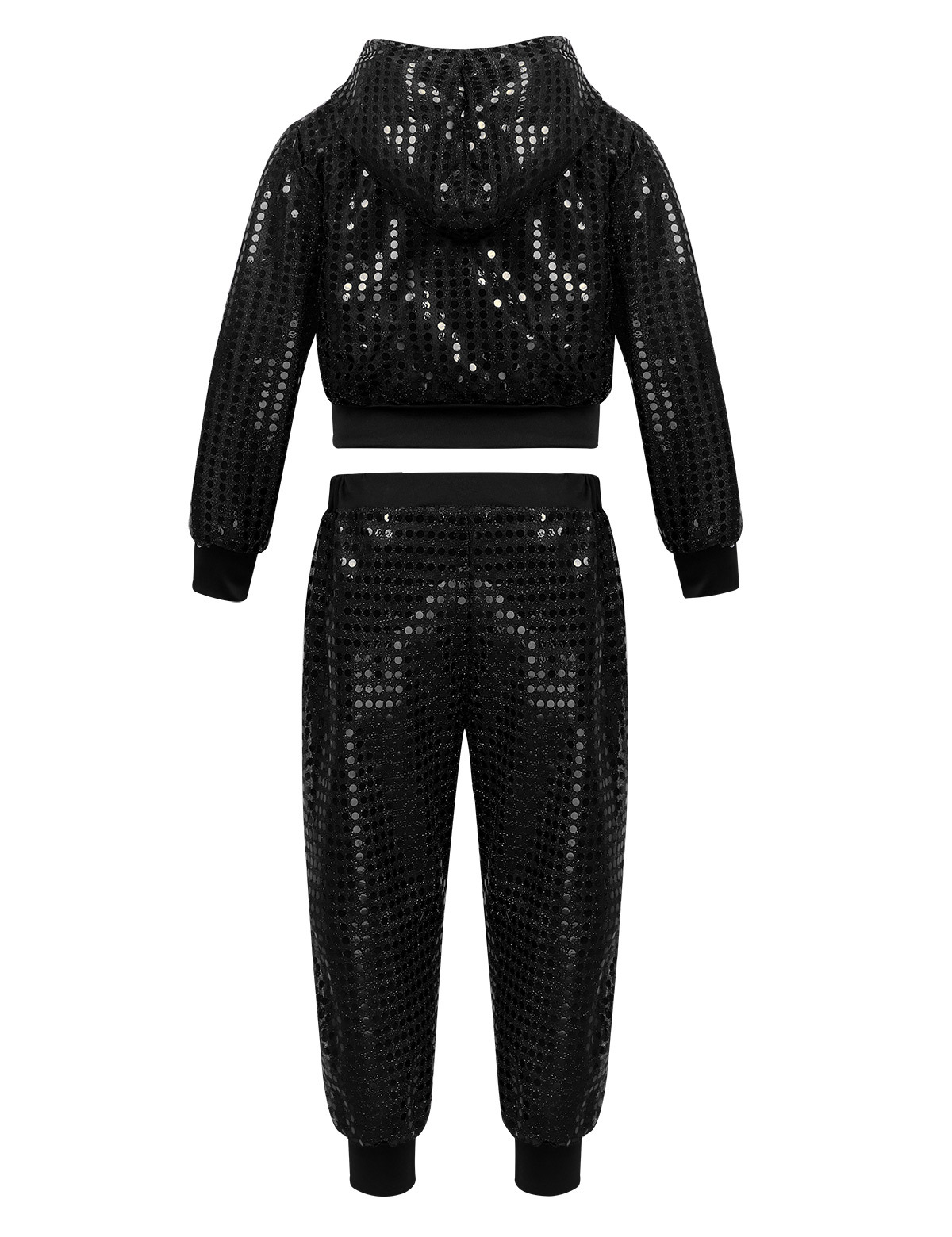 iixpin Hip Hop Dance Outfits for Boys Girls Shiny Sequins Long
