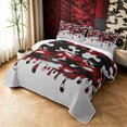 thumbnail image 3 of Manfei Retro Dripping Camouflage Quilt King, Contemporary Art Camo King Coverlet Set, Gray Red, 3-Piece, 1 Bedspread and 2 Pillowcases, 3 of 7