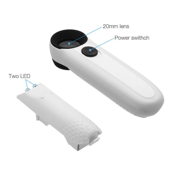 JIAHAOO Compact Lighted Magnifier for Hobbyists 40x Jewelry Loupe with ON/OFF Switch for Low-Light