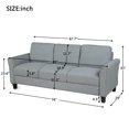 thumbnail image 4 of Gzxs 3-Seat Sofa Fabric Three-Seater Sofa for Living Room Home Relax Max 900LBS, Gray (Not Included the Pillow), 4 of 10