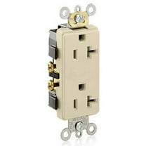 Leviton 16342-I 20A, 125V Decora Plus Duplex Receptacle Self Grounding, Ivory (10 Pack)