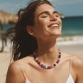 thumbnail image 4 of Leaf Resin Chunky Beaded Necklace for Women, Simple Modern Style Necklace Jewelry Accessory, 4 of 11
