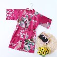 thumbnail image 1 of Kimono Herrnalise para niñas pequeñas con estampado de pavo real, bata de baño para spa, bodas, cumpleaños, ropa de dormir, 1 of 8