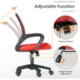 thumbnail image 4 of Wubio Office Chairs, Ergonomic Mid-Back Mesh Desk Chairs with Lumbar Support, Adjustable Swivel Rolling Design, Comfy Armrest for Work, Study, Gaming, Vanity, Red, 2 Pack, 4 of 10