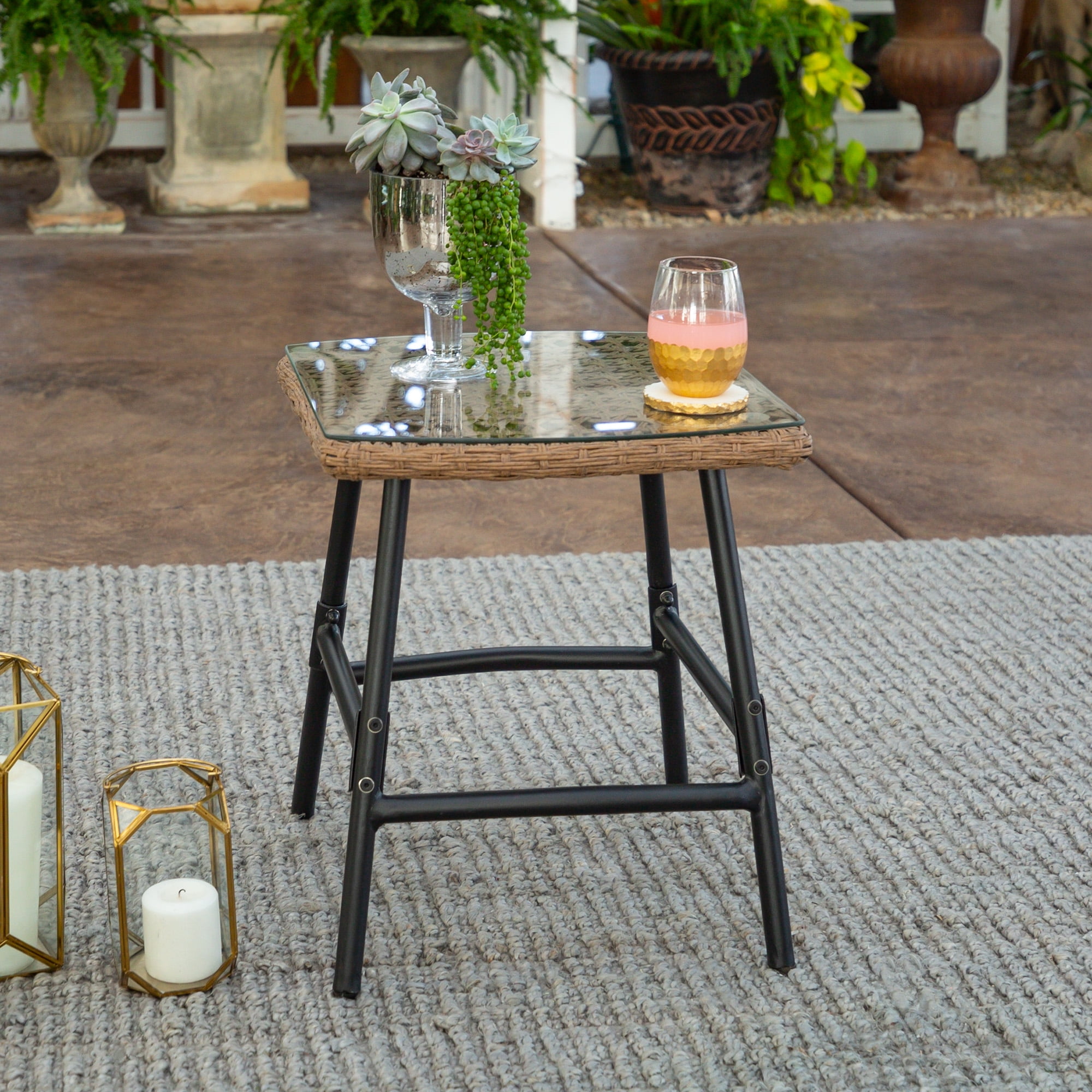 Karrah Outdoor Modern Side Table 