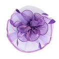 thumbnail image 1 of grande para mujer, diadema para boda, de Ascot Púrpura Zulema fascinator diadema con velo, 1 of 8