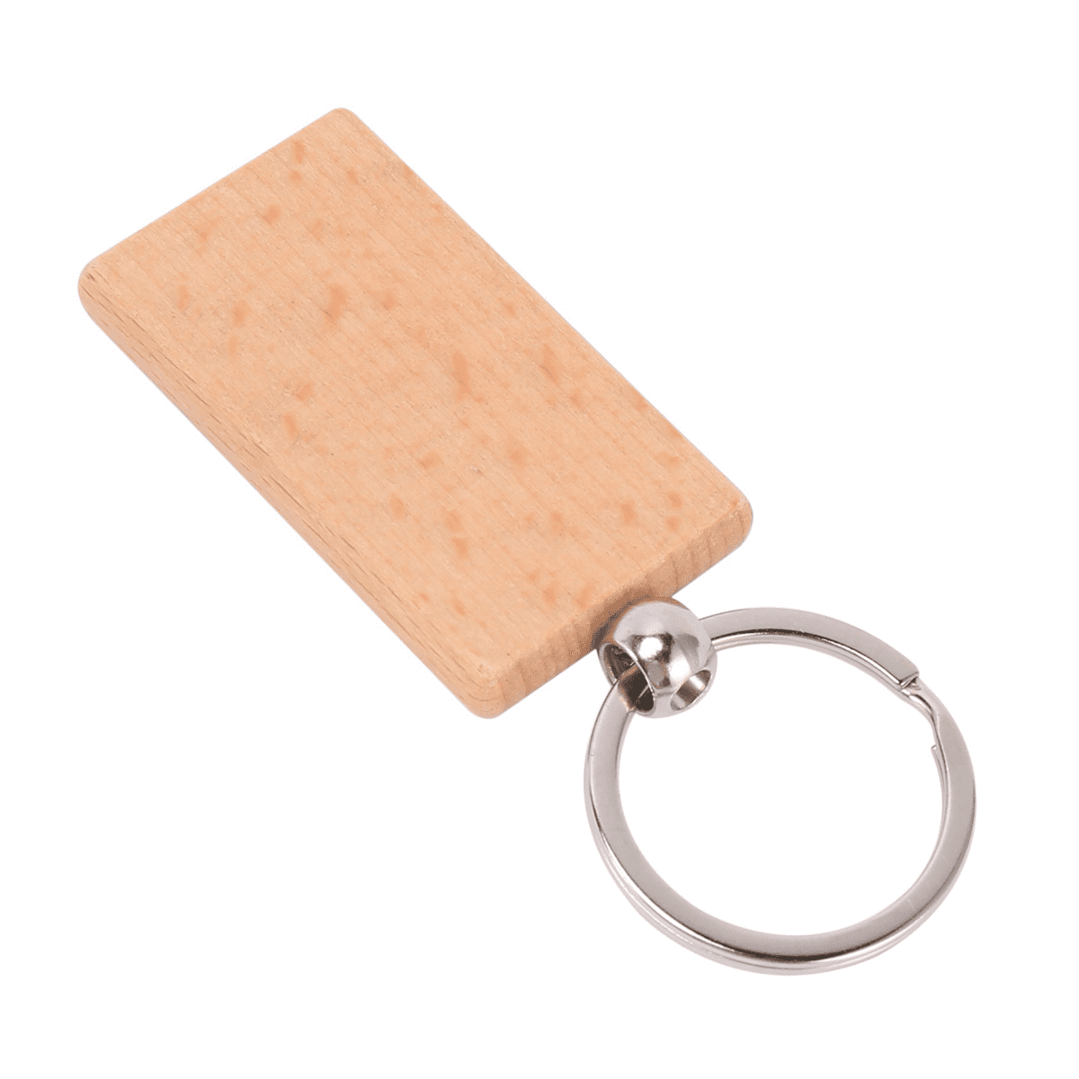 480Pcs Blank Rectangle Wooden Key Chain DIY Wood Keychains Key Tags Can Engrave DIY Gifts