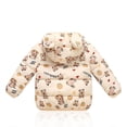 thumbnail image 5 of Wangmeiwg Girls Down Coat Winter Warm Jacket With Adorable Animal Print Insulated Soft Lightweight Hooded Outerwear For Toddlers And Kids 6-12 Months Khaki, 5 of 9