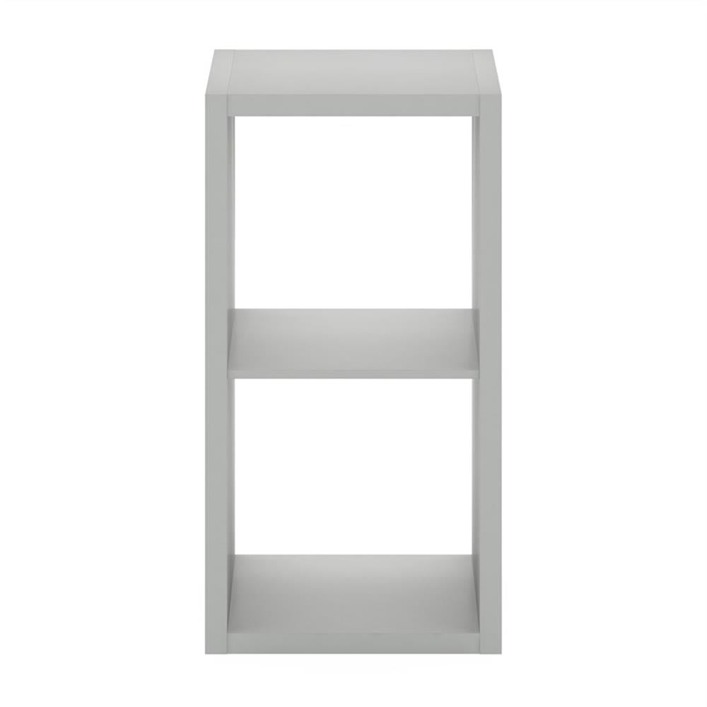 Pemberly Row Open Back Decorative Cube Storage Organizer in 2-Cube Light Gray