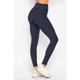 thumbnail image 2 of Scrunch Butt Textured V-Waist High Waisted Leggings - Plus Size - 1XL 2XL 3XL with Pockets Navy 1XL/2XL, 2 of 2