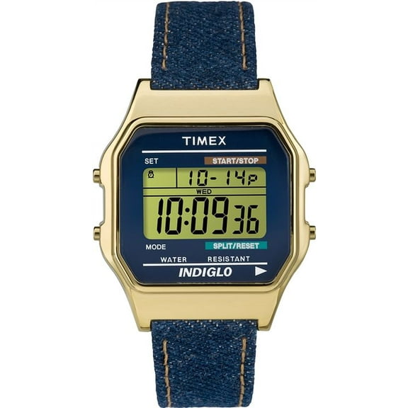 Timex Digital Gold-Tone Fabric Unisex Watch