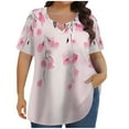 thumbnail image 3 of Feancey Plus Size Tops for Women Tshirts Dressy Criss Cross V Neck Short Sleeve Blouse Business Casual Floral Shirts MulticolorXXL, 3 of 7