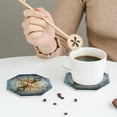 thumbnail image 3 of Leather Coasters with Heat-resistant for Drinks, Vintage Compass -标题2 Octagon, 3 of 5