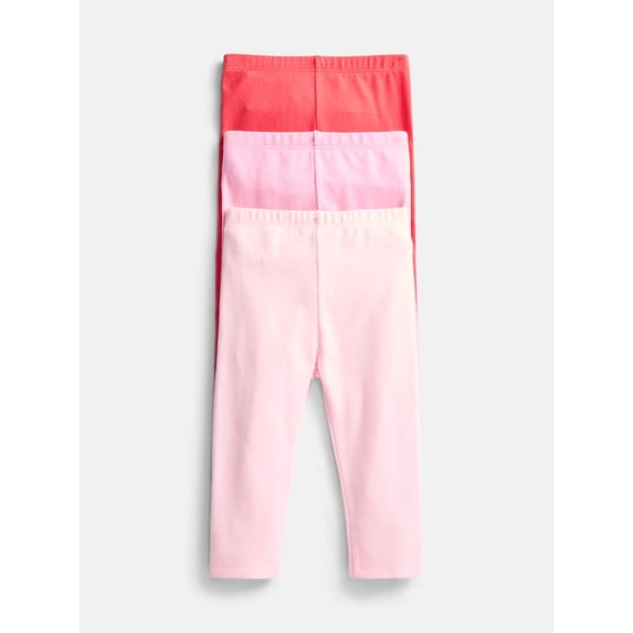 Wonder Nation Baby Girls Solid Leggings, 3-Pack, Sizes 0-24 Months