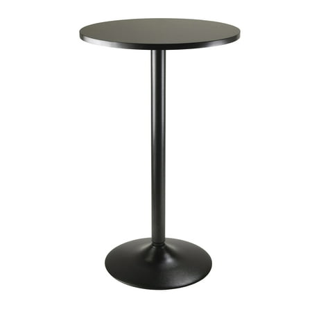Winsome Wood Obsidian Round Pub Table, Black Finish